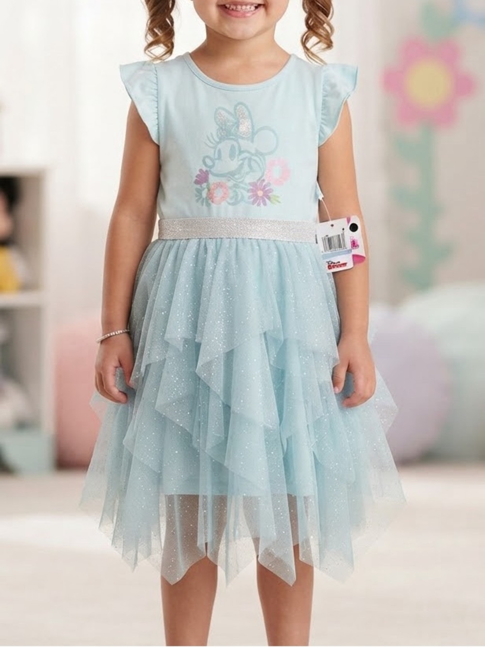 Disney Light Blue Minnie Mouse Layered Tulle Dress